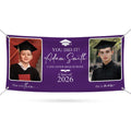 Then and Now Graduation Photo Banner 2026, Personalized Vinyl Graduation Banner, Custom Grad Party Decoration with Photos