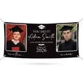 Then and Now Graduation Photo Banner 2026, Personalized Vinyl Graduation Banner, Custom Grad Party Decoration with Photos