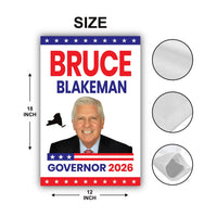 Bruce Blakeman For New York Governor 2026 Garden Flag, Double Sided, 2026 Governor Flag, Elections Flag, Race Red White & Blue Flag