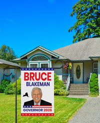 Bruce Blakeman For New York Governor 2026 Garden Flag, Double Sided, 2026 Governor Flag, Elections Flag, Race Red White & Blue Flag