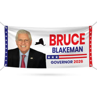 Bruce Blakeman For New York U.S. Governor Banner Sign, 13 oz Waterproof US Governor Election 2026 Vinyl Banner With Metal Grommets