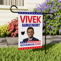 Vivek Ramaswamy For Ohio Governor 2026 Garden Flag, Double Sided, 2026 Governor Flag, Elections Flag, Race Red White & Blue Flag