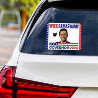 Vivek Ramaswamy For Ohio Governor 2026 Vinyl Sticker, Vote Vivek Ramaswamy, Ohio Governor Elections 2026 Bumper Sticker 6" x 4.5"