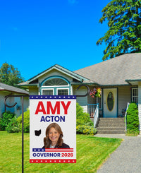 Amy Acton For Ohio Governor 2026 Garden Flag, Double Sided, 2026 Governor Flag, Democratic party, Elections Flag, Race Red White & Blue Flag