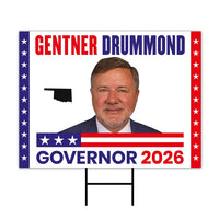Gentner Drummond For Oklahoma U.S. Governor Yard Sign, 13 oz Waterproof US Governor Election 2026 Vinyl Yard With Metal Grommets