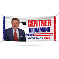 Gentner Drummond For Oklahoma U.S. Governor Banner Sign, 13 oz Waterproof US Governor Election 2026 Vinyl Banner With Metal Grommets