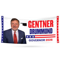 Gentner Drummond For Oklahoma U.S. Governor Banner Sign, 13 oz Waterproof US Governor Election 2026 Vinyl Banner With Metal Grommets