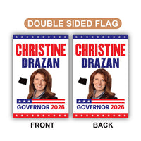 Christine Drazan For Oregon Governor 2026 Garden Flag, Double Sided, 2026 Governor Flag, Elections Flag, Race Red White & Blue Flag