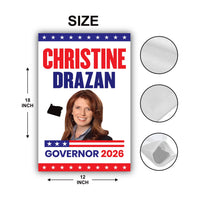 Christine Drazan For Oregon Governor 2026 Garden Flag, Double Sided, 2026 Governor Flag, Elections Flag, Race Red White & Blue Flag