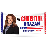 Christine Drazan For Oregon U.S. Governor Banner Sign, 13 oz Waterproof US Governor Election 2026 Vinyl Banner With Metal Grommets