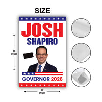 Josh Shapiro For Pennsylvania Governor 2026 Garden Flag, Double Sided, 2026 Governor Flag, Elections Flag, Race Red White & Blue Flag