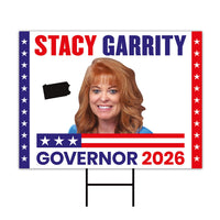 Stacy Garrity For Pennsylvania Governor 2026 Yard Sign, Corrugated Governor Elections Race Red White & Blue Yard Sign with Metal H-Stake