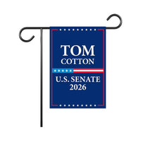 Tom Cotton For Arkansas Senate 2026 Garden Flag, Double Sided, 2026 Senate Flag, Elections Flag, Race Red White & Blue Flag