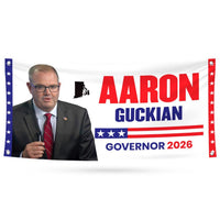 Aaron Guckian For Rhode Island U.S. Governor Banner Sign, 13 oz Waterproof US Governor Election 2026 Vinyl Banner With Metal Grommets