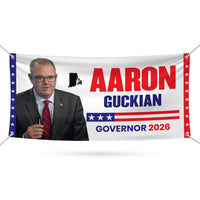 Aaron Guckian For Rhode Island U.S. Governor Banner Sign, 13 oz Waterproof US Governor Election 2026 Vinyl Banner With Metal Grommets