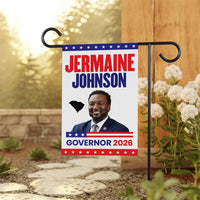 Jermaine Johnson For South Carolina Governor 2026 Garden Flag, Double Sided, 2026 Governor Flag, Elections Flag, Race Red White & Blue Flag