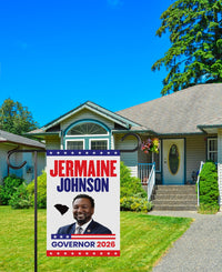 Jermaine Johnson For South Carolina Governor 2026 Garden Flag, Double Sided, 2026 Governor Flag, Elections Flag, Race Red White & Blue Flag