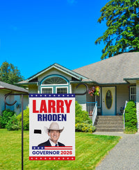 Larry Rhoden For South Dakota Governor 2026 Garden Flag, Double Sided, 2026 Governor Flag, Elections Flag, Race Red White & Blue Flag
