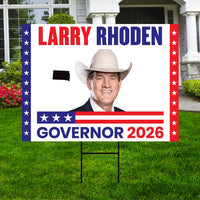 Larry Rhoden For South Dakota Governor 2026 Yard Sign, Corrugated Governor Elections Race Red White & Blue Yard Sign with Metal H-Stake