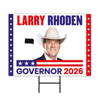 Larry Rhoden For South Dakota Governor 2026 Yard Sign, Corrugated Governor Elections Race Red White & Blue Yard Sign with Metal H-Stake