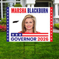 Marsha Blackburn For Tennessee Governor 2026 Yard Sign, Corrugated Governor Elections Race Red White & Blue Yard Sign with Metal H-Stake