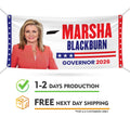 Marsha Blackburn For Tennessee U.S. Governor Banner Sign, 13 oz Waterproof US Governor Election 2026 Vinyl Banner With Metal Grommets