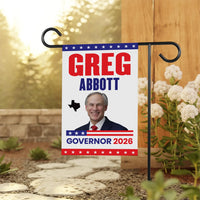 Greg Abbott For Texas Governor 2026 Garden Flag, Double Sided, 2026 Governor Flag, Republican, Elections Flag, Race Red White & Blue Flag