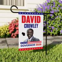 David Crowley For Wisconsin Governor 2026 Garden Flag, Double Sided, 2026 Governor Flag, Elections Flag, Race Red White & Blue Flag