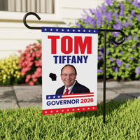 Tom Tiffany For Wisconsin Governor 2026 Garden Flag, Double Sided, 2026 Governor Flag, Elections Flag, Race Red White & Blue Flag