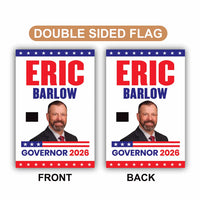 Eric Barlow For Wyoming Governor 2026 Garden Flag, Double Sided, 2026 Governor Flag, Republican, Elections Flag, Race Red White & Blue Flag