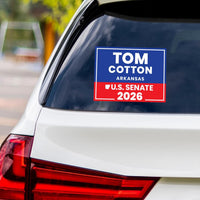 Tom Cotton For Arkansas Senate 2026 Vinyl Sticker, Vote Tom Cotton Decal, Arkansas Senate Elections 2026 Bumper Sticker, 6" x 4.5"