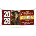 Personalized Graduation Banner 2026, Custom Photo Name School Vinyl Banner, Class of 2026 Graduation Banner, Outdoor Party Decoration Sign