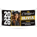 Personalized Graduation Banner 2026, Custom Photo Name School Vinyl Banner, Class of 2026 Graduation Banner, Outdoor Party Decoration Sign