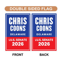 Chris Coons For Delaware Senate 2026 Garden Flag, Double Sided, 2026 Senate Flag, Elections Flag, Anti-Trump Sign, Race Red White Blue Flag
