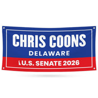 Chris Coons For Delaware U.S. Senate Banner Sign, 13 oz Waterproof US Senate Election 2026, Democrate Vinyl Banner With Metal Grommets