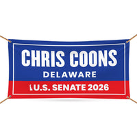 Chris Coons For Delaware U.S. Senate Banner Sign, 13 oz Waterproof US Senate Election 2026, Democrate Vinyl Banner With Metal Grommets