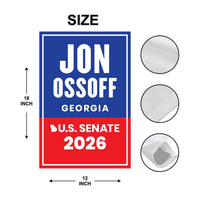 Jon Ossoff For Georgia Senate 2026 Garden Flag, Double Sided, 2026 Senate Flag, Elections Flag, Anti-Trump Sign, Race Red White & Blue Flag