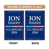 Jon Ossoff For Georgia Senate 2026 Garden Flag, Double Sided, 2026 Senate Flag, Elections Flag, Anti-Trump Sign, Race Red White & Blue Flag
