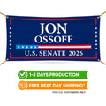 Jon Ossoff For Georgia U.S. Senate Banner Sign, 13 oz Waterproof US Senate Election 2026, Democratic Party Vinyl Banner With Metal Grommets