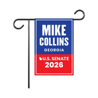 Mike Collins For Georgia Senate 2026 Garden Flag, Double Sided, 2026 Senate Flag, Elections Flag, Anti-Trump, Race Red White & Blue Flag