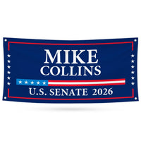 Mike Collins For Georgia U.S. Senate Banner Sign, 13 oz Waterproof US Senate Election 2026, Republican Party Vinyl Banner With Metal Grommet