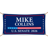 Mike Collins For Georgia U.S. Senate Banner Sign, 13 oz Waterproof US Senate Election 2026, Republican Party Vinyl Banner With Metal Grommet