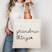 Grandma Things Tote Bag, Grandma Tote Bag, Gift for Grandma, Grandmother Gift Idea, Cute Grandma Bag, Mother's Day Gift for Grandma