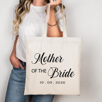 Mother of the Bride Tote Bag, Wedding Tote Bag Gift, Bridal Party Gift, Mom Wedding Gift, Personalized Wedding Tote for Mother Gift