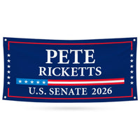 Pete Ricketts For Nebraska U.S. Senate Banner Sign, 13 oz Waterproof US Senate Election 2026, Republican Vinyl Banner With Metal Grommets
