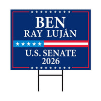 Ben Ray Luján For New Mexico Senate 2026 Yard Sign, Corrugated Plastic Senate Elections, Race Red White & Blue Yard Sign with Metal H-Stake