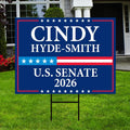Cindy Hyde-Smith For Mississippi Senate 2026 Yard Sign, Corrugated Senate Elections, Race Red White & Blue Yard Sign with Metal H-Stake