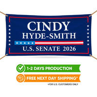 Cindy Hyde-Smith For Mississippi U.S. Senate Banner Sign, 13 oz Waterproof US Senate Election 2026 Vinyl Banner With Metal Grommets