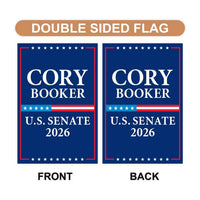 Cory Booker For New Jersey Senate 2026 Garden Flag, Double Sided, 2026 Senate Flag, Elections Flag, Anti-Trump, Race Red White & Blue Flag
