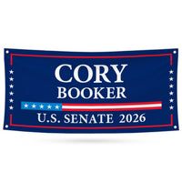 Cory Booker For New Jersey U.S. Senate Banner Sign, 13 oz Waterproof US Senate Election 2026, Democratic Vinyl Banner With Metal Grommets